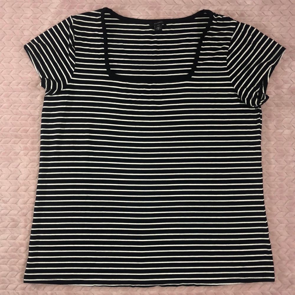 Halogen Womens Striped Square-Neck Top